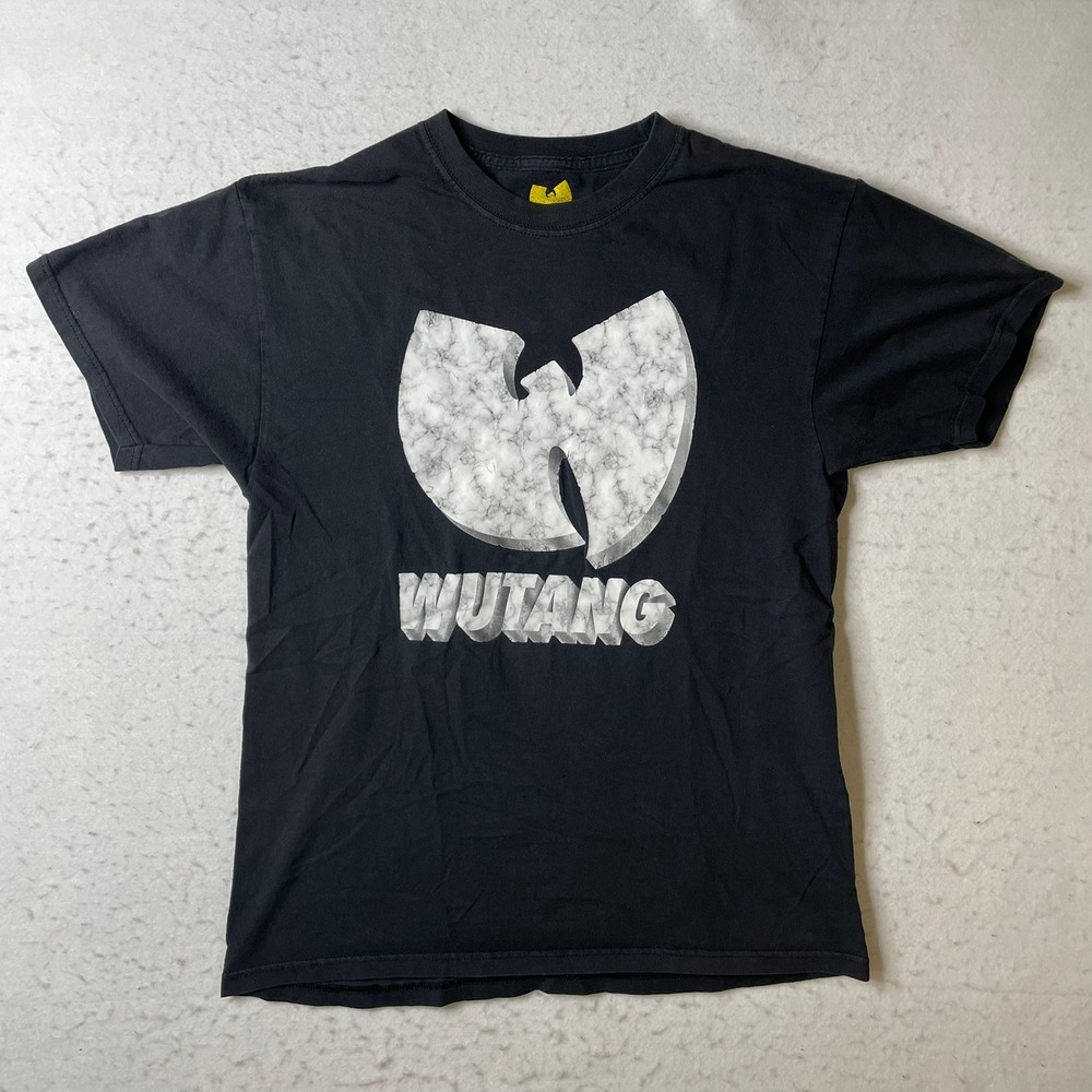 Wu-Tang Clan Brand Limited‎ Marble Logo Graphic T-Shirt Mens Medium Black Cotton